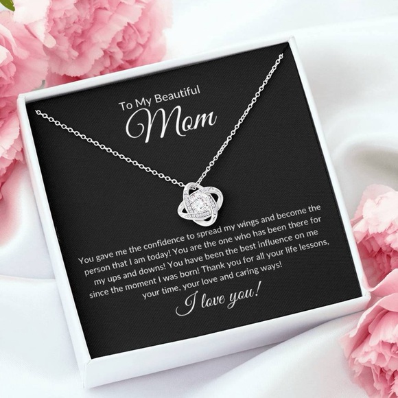 TO MY BEAUTIFUL MOM NECKLACE SOFT BOX GIFT HOLIDAY BIRTHDAY MOTHER’S DAY - Picture 2 of 5